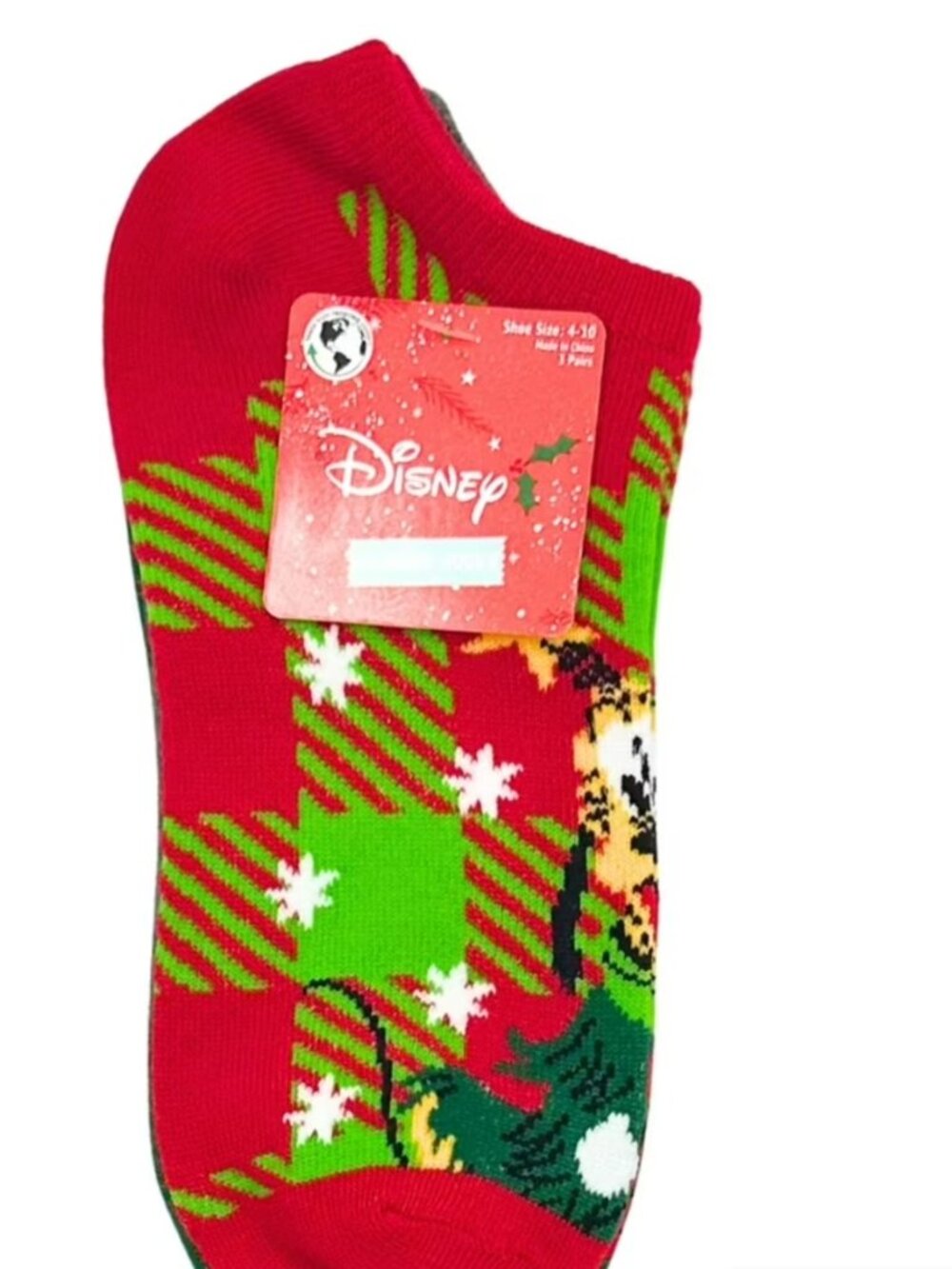 DISNEY STITCH WOMEN'S HOLIDAY NO-SHOW SOCKS, 3-PACK, SIZE 4-10-NWT